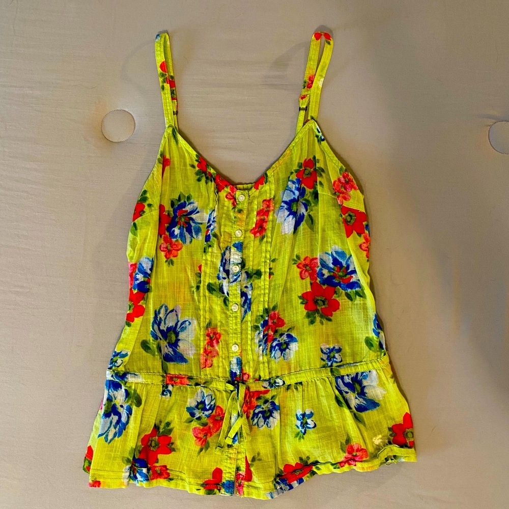 Lime Green Floral Tank